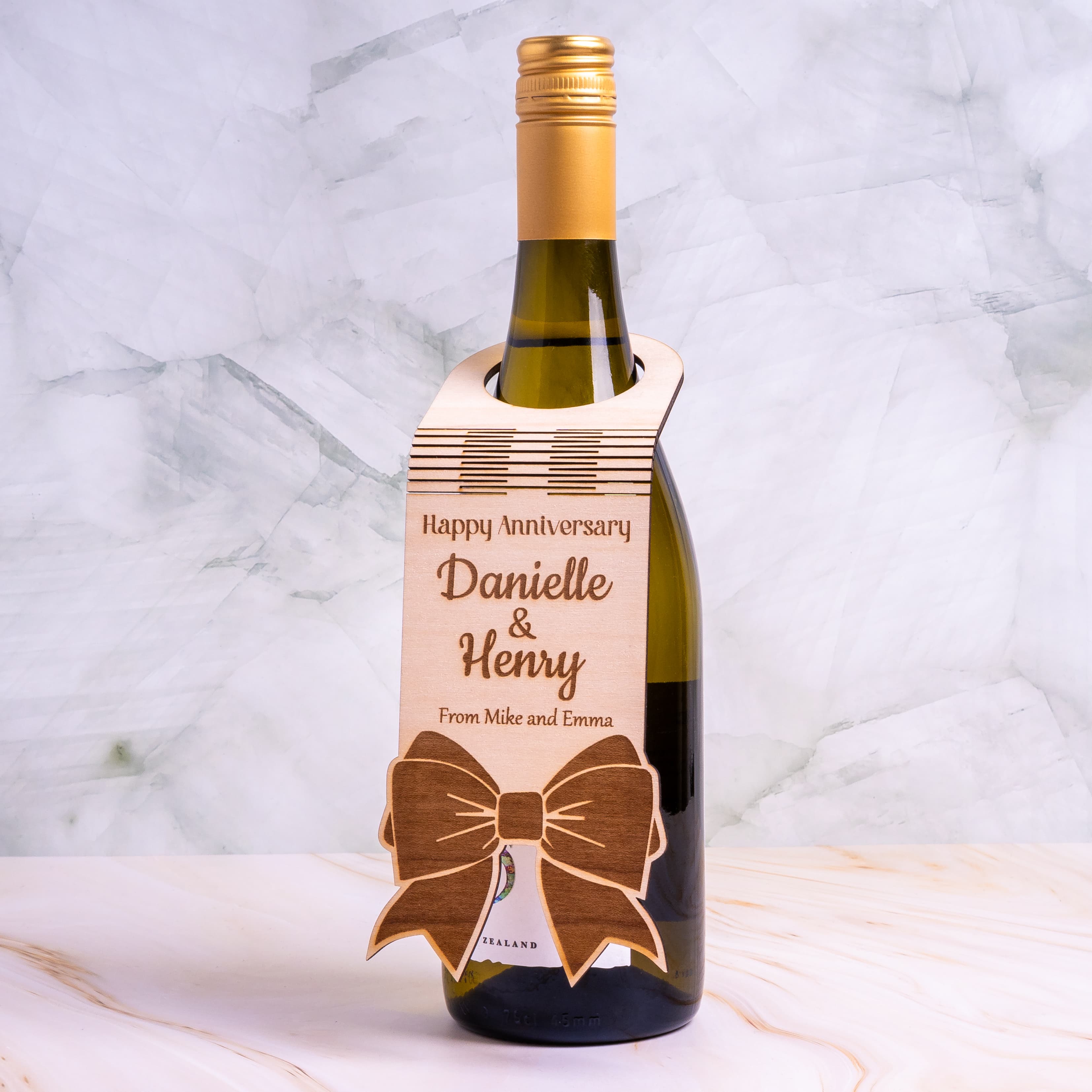Personalised Wooden Wine Bottle Tag