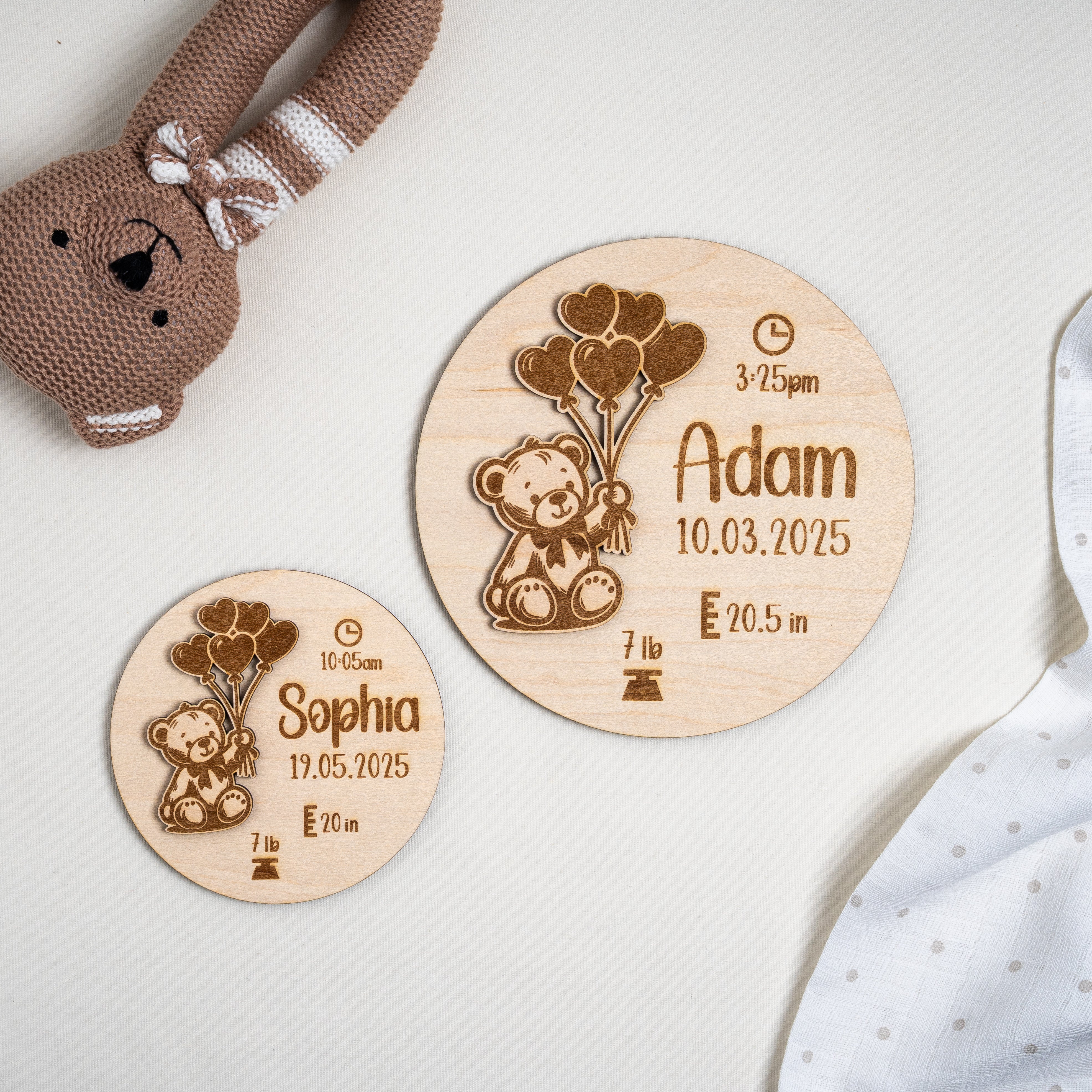 Baby Announcement Sign - Teddy
