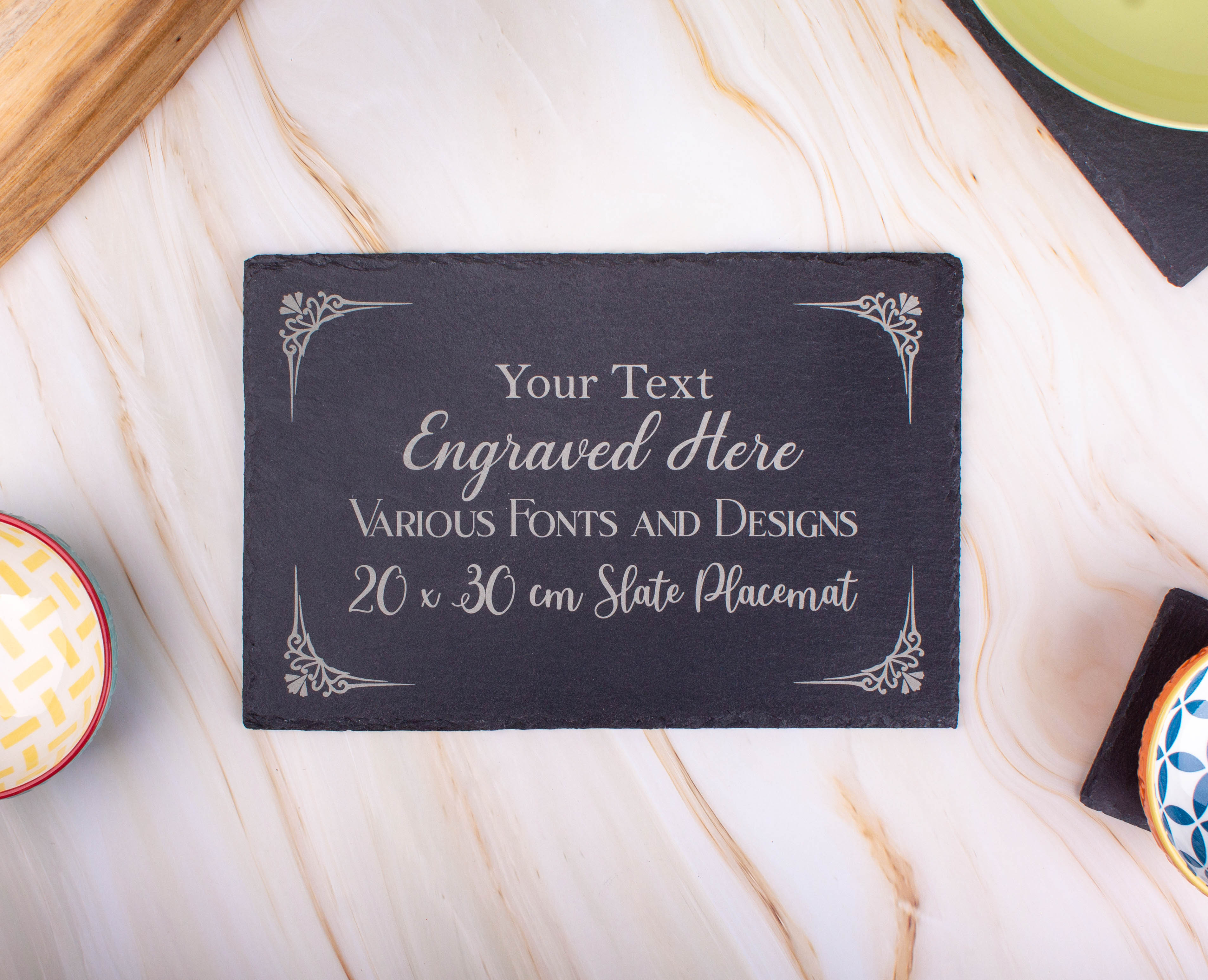 Personalised Engraved Slate Placemat