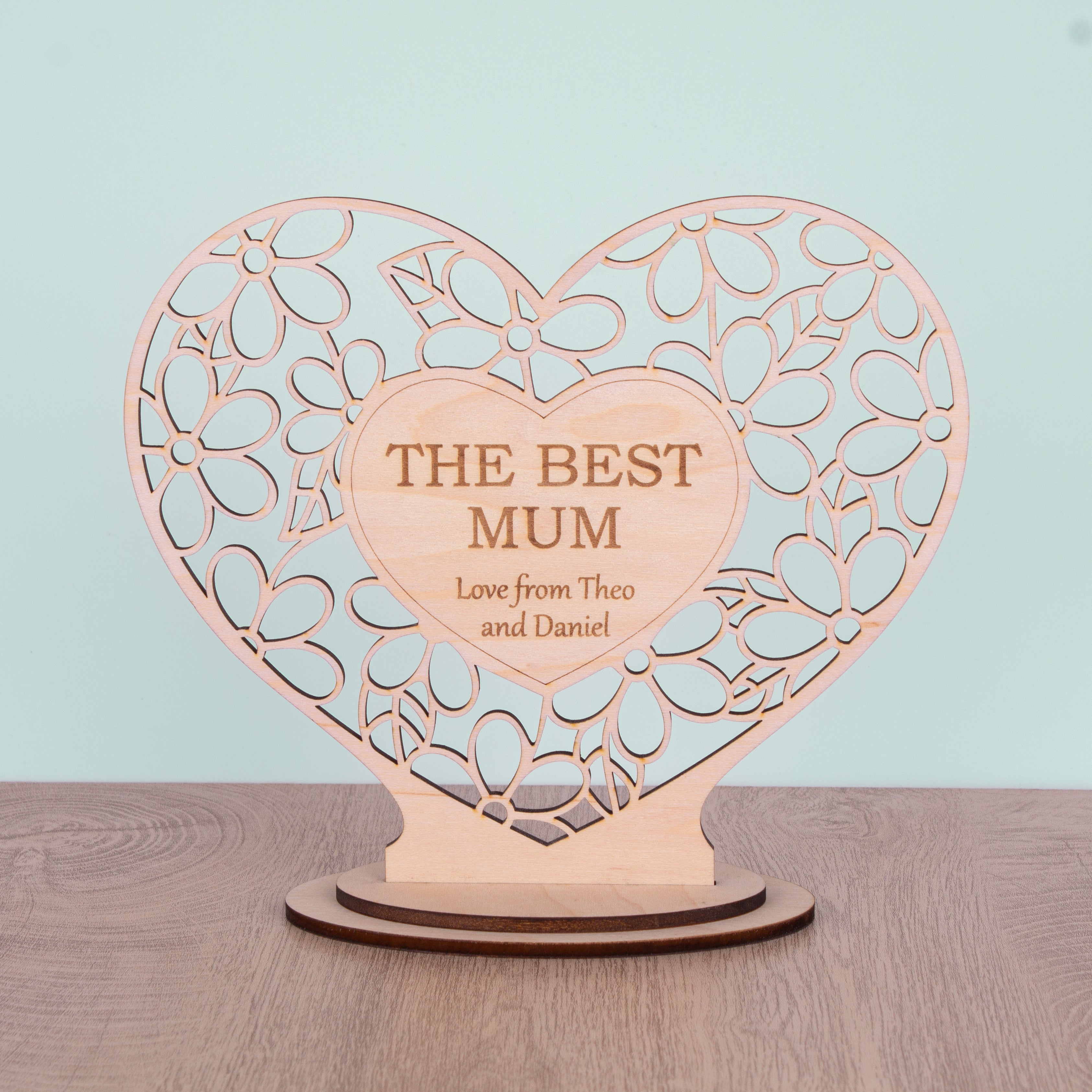 Personalised Wooden Heart with Message