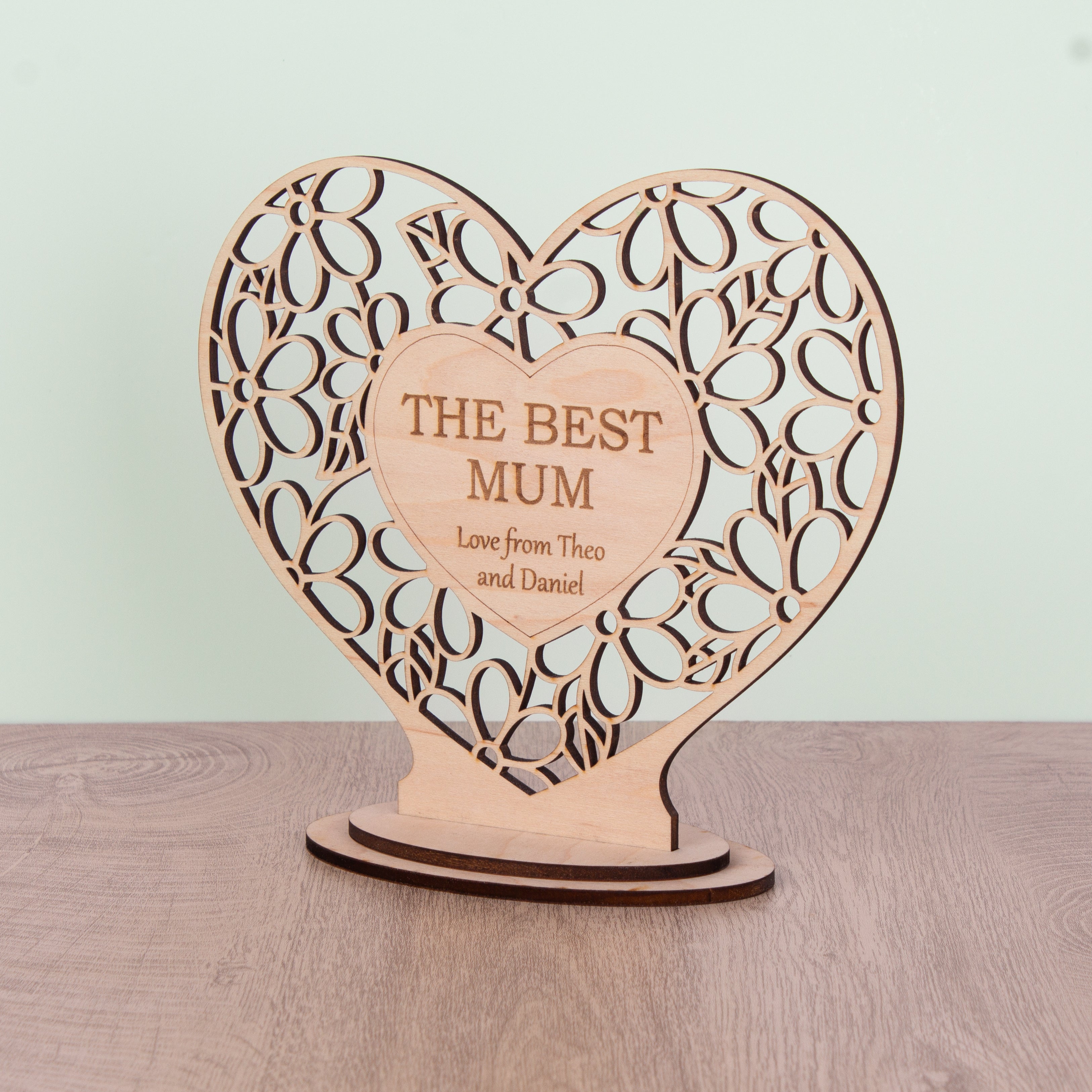 Personalised Wooden Heart with Message
